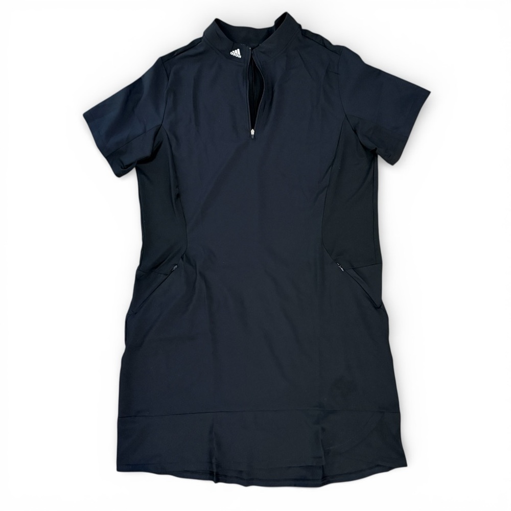adidas Black Short-Sleeve Midi Dress
